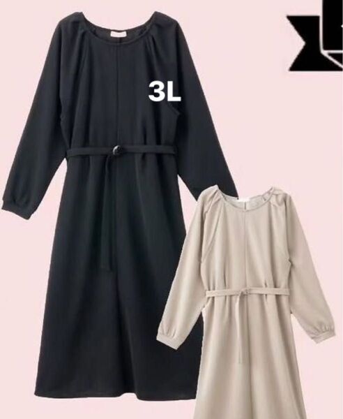 ワンピース 3L RIVIETTA×nanamrsy ロングワンピース 黒