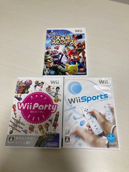 Wii ソフト3本セット WiiParty、WiiSports、スマブラ