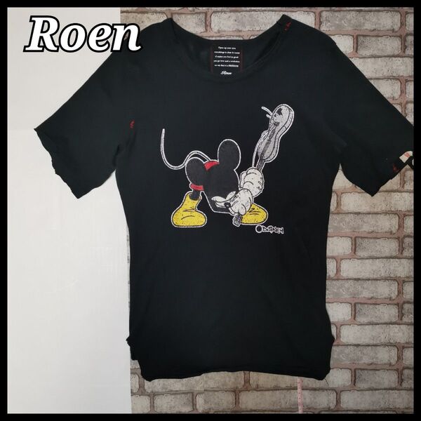 希少 Roen ロエン clash Mickey Disney クラッシュ ギター ダメージ tシャツ