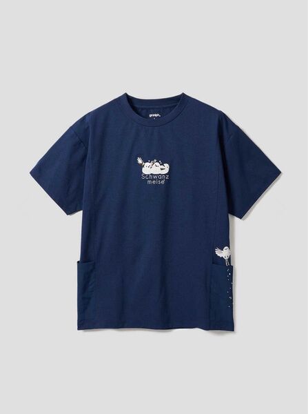 グラニフ シマエナガ サイドポケットビッグシルエットTシャツ 新品