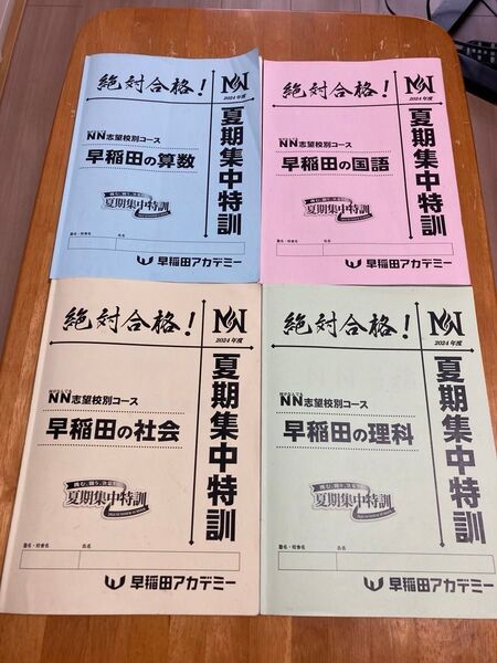 早稲田アカデミー 夏季集中特訓 2024 NN志望校別コース 早稲田中