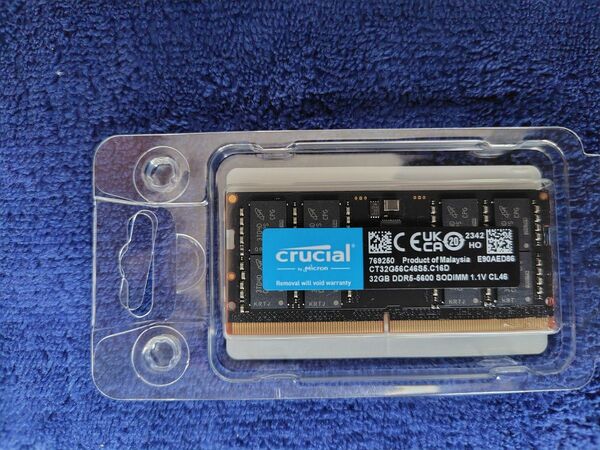 Crucial 32GB ×1 DDR5-5600 SODIMM ノート用メモリ CT32G56C46S5 未使用 送料無料 B