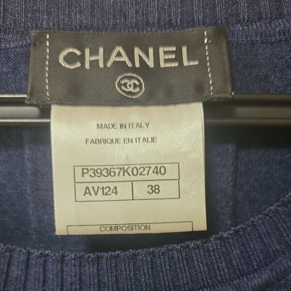 CHANEL トップス ネイビー 38 P39367K02740