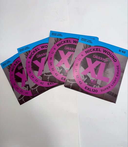 新品 4パックセットダダリオ D'Addario EXL120 エレキギター弦 9-42