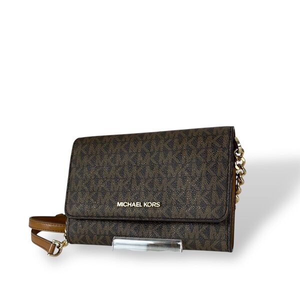 美品 マイケルコース ショルダーバッグ 長財布 カード入れ PVC レディース MICHAEL KORS ショルダーウォレット
