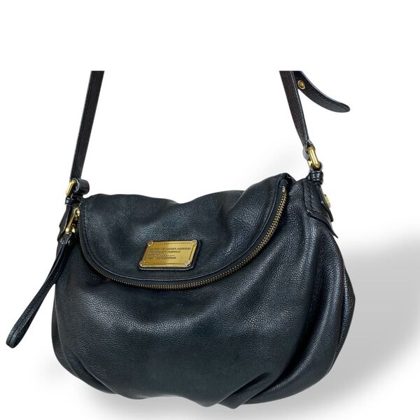 美品 マークジェイコブス ショルダーバッグ レザー ブラック レディース MARC JACOBS 斜め掛け 送料無料 匿名配送