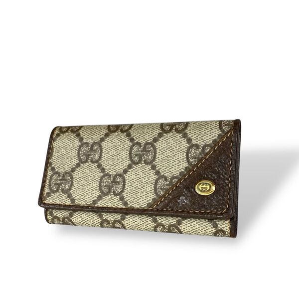 美品 グッチ GUCCI 6連 キーケース キーリング ホルダー PVCレザー 送料無料 匿名配送