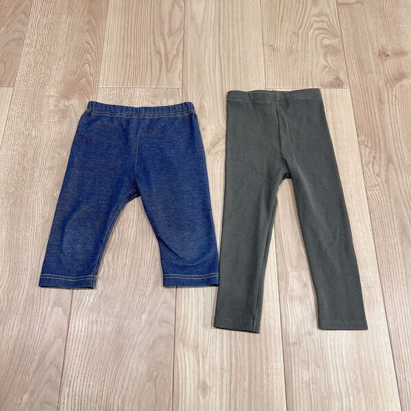 レギンス パンツ ボトムス 90 95サイズ 西松屋 バースデイ ウエストゴム 子供服 キッズ服 男の子 女の子 2点セット