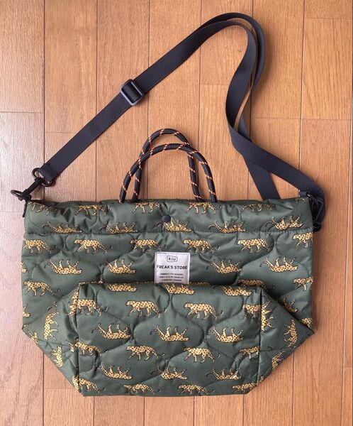 KiU×FREAK'S STORE 別注パデットトートバッグ レオパード柄