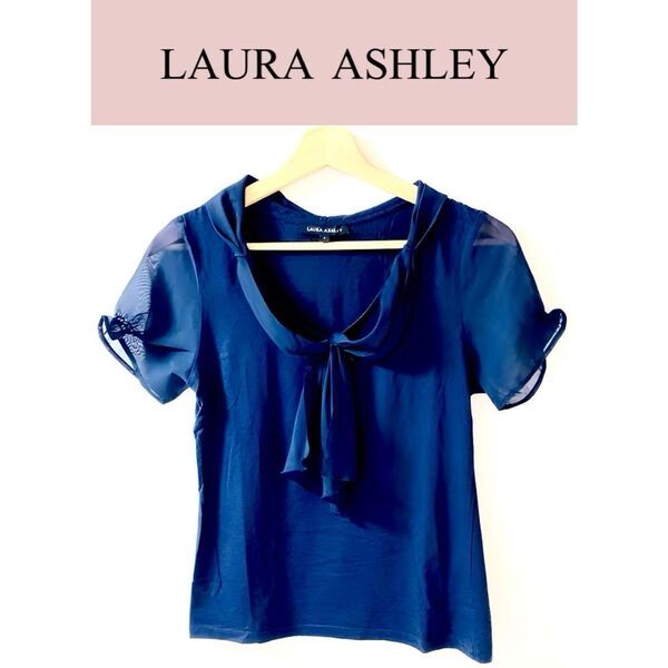 LAURA ASHLEY Tシャツ ネイビー カットソー 半袖