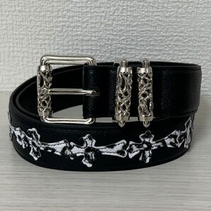 レザーベルト シルバー クロスデザイン ブラック 【新品未使用品】