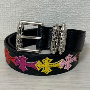 レザーベルト シルバー クロスデザイン ブラック 【新品未使用品】