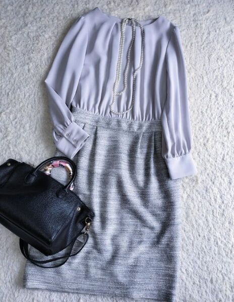 SHIPSシップス シフォンツイード切替ワンピース Mサイズ美品