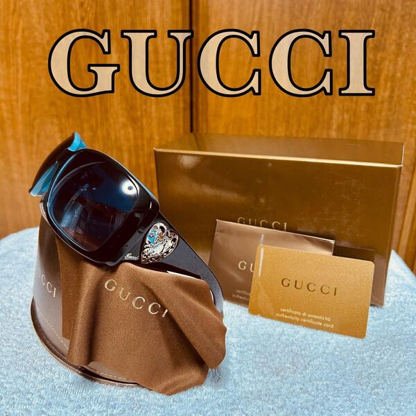 美品 GUCCI sunglasses ハート クレスト 付属品多数あり グッチ サングラス