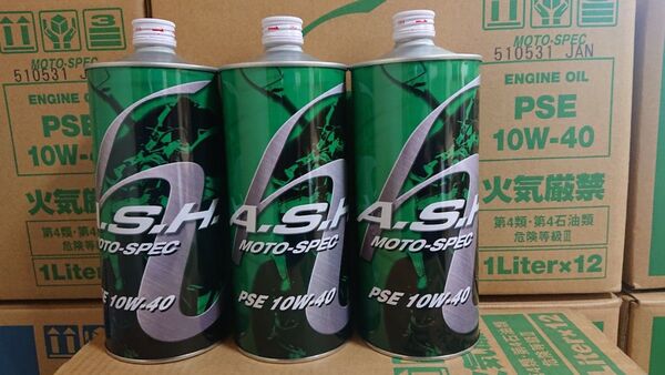 領収証発行可能!アッシュ A.S.H PSE モトスペック 10w40 1L 3缶 3本セット