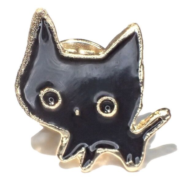 黒猫 クロネコ 子猫 猫 ねこ エナメル ピンバッジ バッジ ピンズ ピンブローチ ブローチ ラペルピン