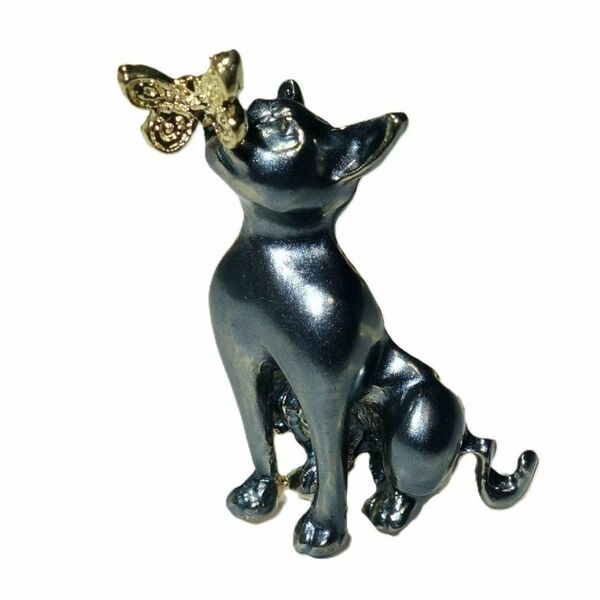 猫 ネコ ねこ 子猫 黒猫 クロネコ 蝶 蝶々 ピンブローチ ブローチ ピンバッジ バッジ ラペルピン