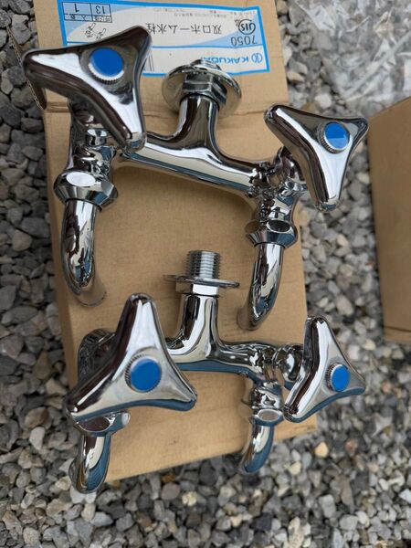 カクダイ 双口ホーム水栓 ×2個セット