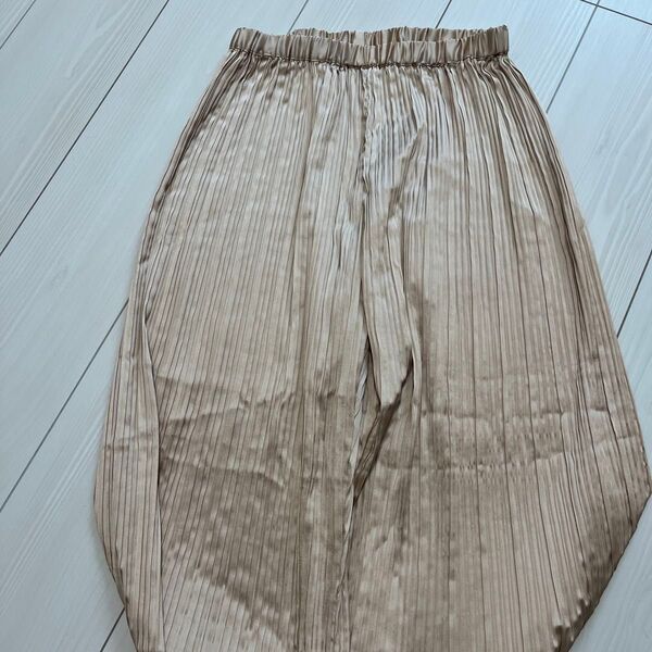 clair レディース プリーツ パンツ ガウチョパンツ ベージュ フリーサイズ