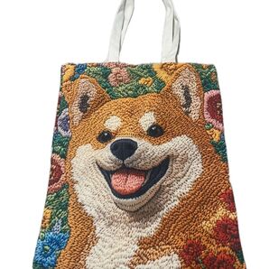 柴犬 刺繍プリント トートバッグ 新品 未使用