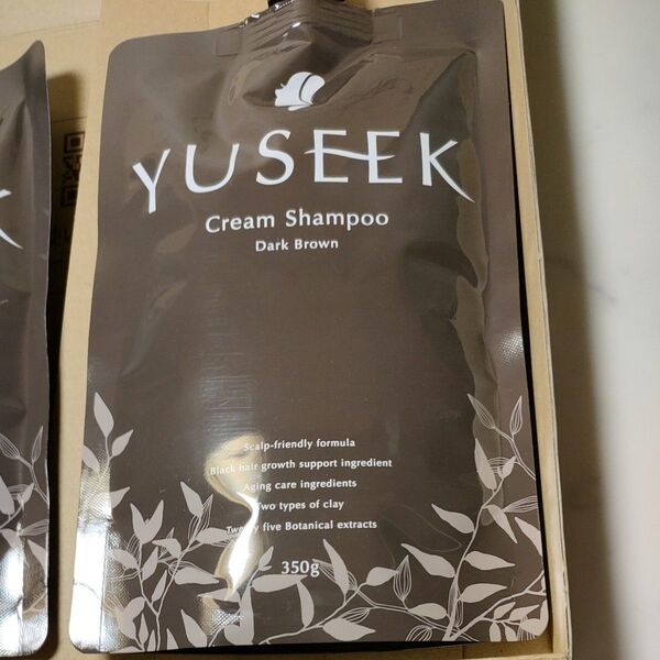 ②YUSEEK クリームシャンプー ダークブラウン 350g(白髪染め)