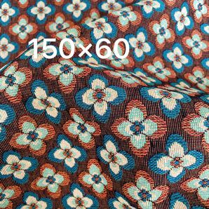 j1▼150×60cm▼ジャガード織り生地▼フラワー クローバー マルシェ 厚手 ジャカード 花柄 四つ葉 リバティ風