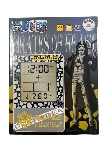 【未使用】ONE PIECE ワンピース トラファルガー・ロー 電波デジタルクロック ブラック おまけ付き