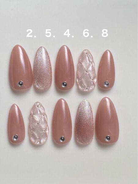 40.ネイルチップ キルティング ピンク シンプル ちゅるんネイル マグネット