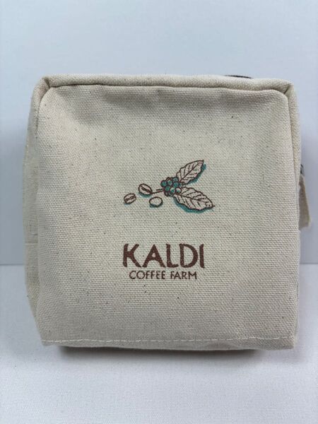 【新品未使用】KALDI フェアトレード スクエアポーチ コットン