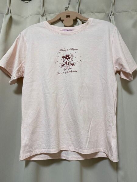 ☆美品☆メゾンドフルールディズニーコラボピンク半袖Tシャツミッキー&ミニー