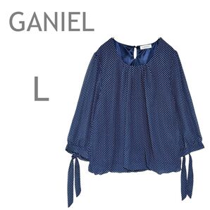 GANIEL/ガニエル シアーブラウス トップス 7分袖 小花柄 バルーン L