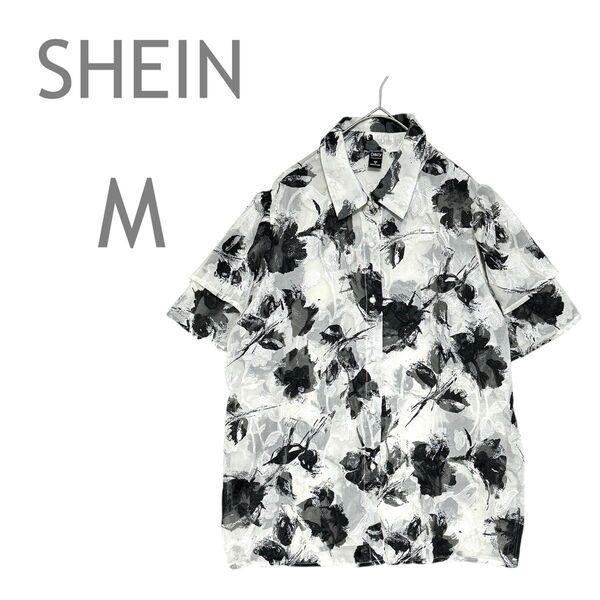 SHEIN DAZY/シーインデイジー ティアードスリーブカラーブラウス トップス 半袖 シアーシャツ M