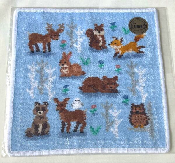 ☆FEILER☆フェイラー☆ 新品 ウィンターアニマルズ シェニール織ハンカチ 【完売色】