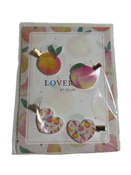 ☆LOVERARY BY FEILER☆ラブラリーバイフェイラー☆ 新品 非売品 ノベルティ ピーチドット 前髪クリップ ヘアピン