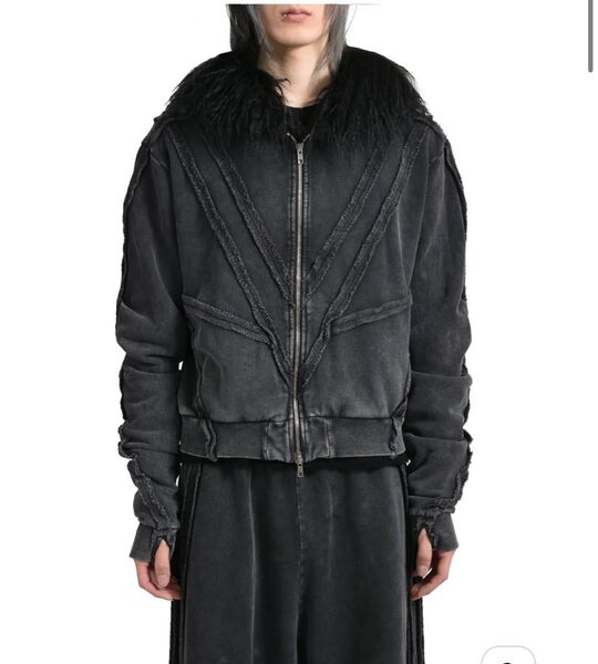 FILTH DISTRESSED ZIP UP HOODIE / FADED BLK