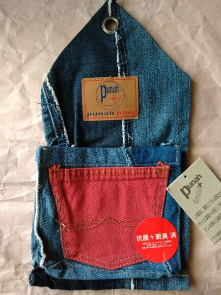 punah+denimリメイクパッチワークリサイクルデニムウォールポケット小②