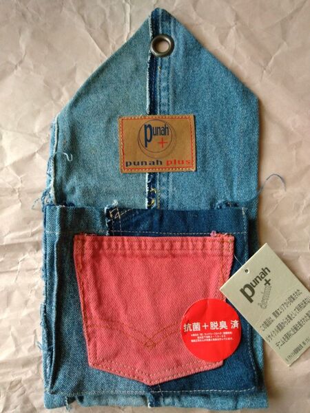 punah+denimリメイクパッチワークリサイクルデニムウォールポケット小③