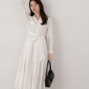 【今季新品】プロポーションボディドレッシング ドロップショルダーシャツワンピース