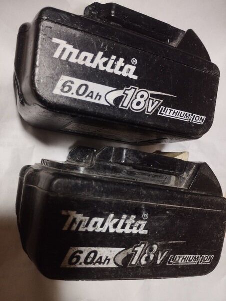 マキタ バッテリーBL1860B リチュウムイオン 純正2個セット内1個基板交換品
