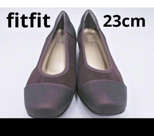 fitfit フィットフィット 撥水 バイカラー パンプス 23/茶 レディース