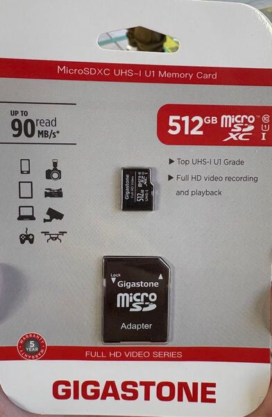 ★安心の正規流通品・容量偽装なし★ ギガストーン マイクロSDカード 512GB 未使用未開封