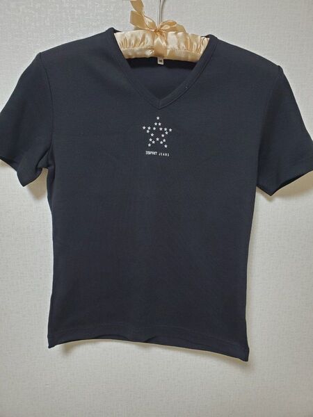 エスプリ ESPRIT Tシャツ M 黒 半袖 Vネック
