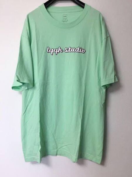 LQQK STUDIO Script Logo Tee ミント L 薄グリーン Tシャツ センターロゴ