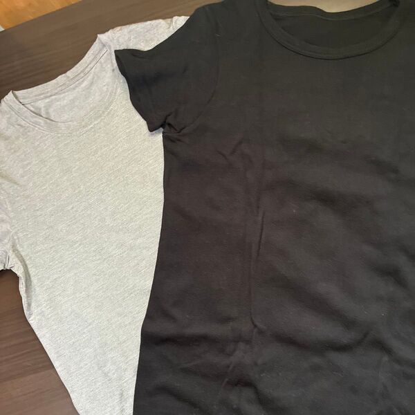 トップバリューインナーTシャツ 2枚セット グレー 黒150cmサイズG4