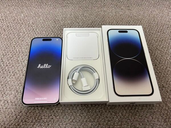 美品・動作確認済 iPhone 14 Pro 128GB シルバー apple MQ013J/A 付属品完備 SIMフリー 本体