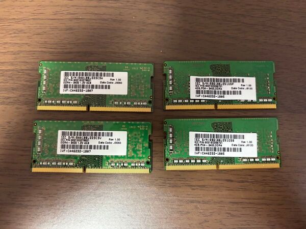 動作確認済 ノートPC用メモリ 4GB×4 16GB PC4-2400T-SCO-11 SAMSUNG SK hynix