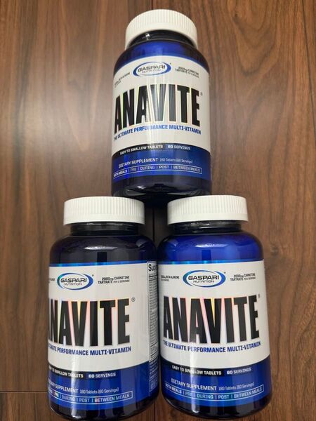 国内発送 アナバイト ANAVITE 180錠 × 3個 ギャスパリ ニュートリション マルチビタミン カルニチン ビタミンD