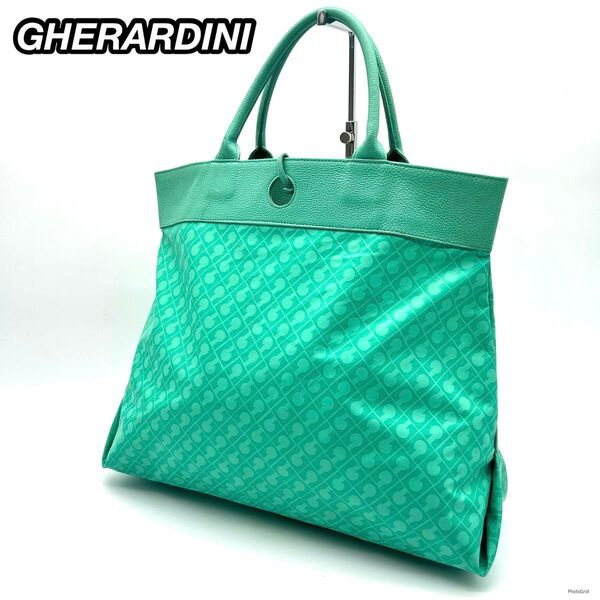 ゲラルディーニ GHERARDINI ハンドバッグ トートバッグ 総柄 軽量 大容量 グリーン