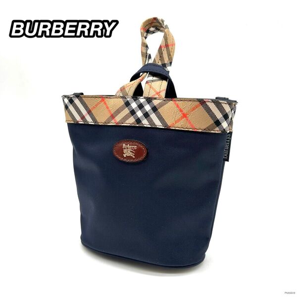美品 バーバリー BURBERRY ノバチェック シャドーホース ミニポーチ ミニバッグ 手提げ 小物入れ