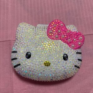 ピンク水玉猫 キラキラ 小物入れ フェイス